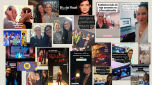banner com colagens dos eventos com audiodescrição feitos por nós.